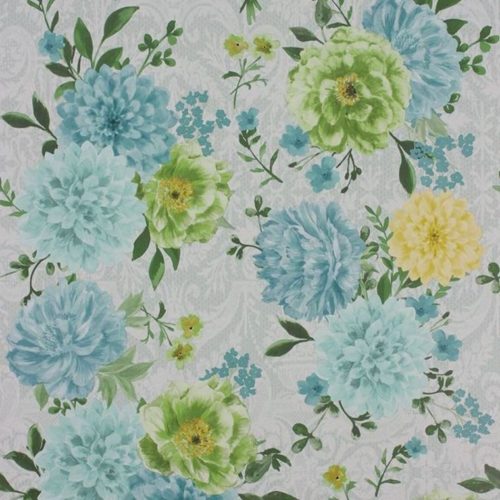 Duchess Garden Aqua-Turquoise-Chartreuse